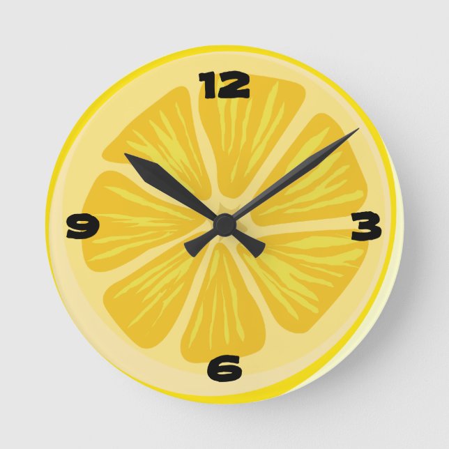 Slice of Lemon Round Clock (Front)