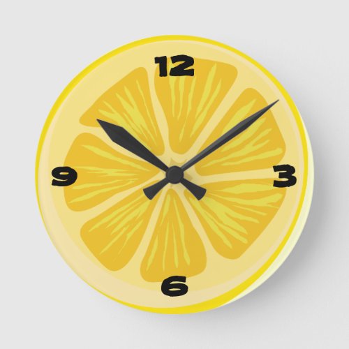 Slice of Lemon Round Clock