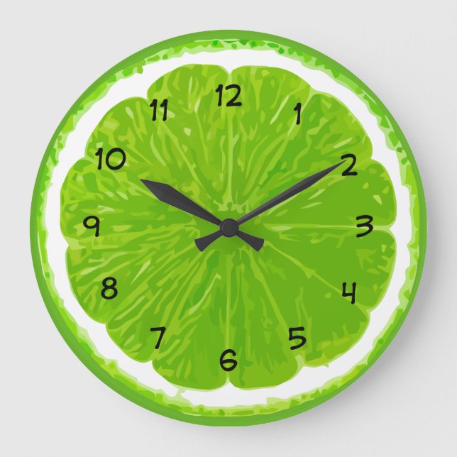 Slice Of Lime Kitchen Wall Clocks (Front)