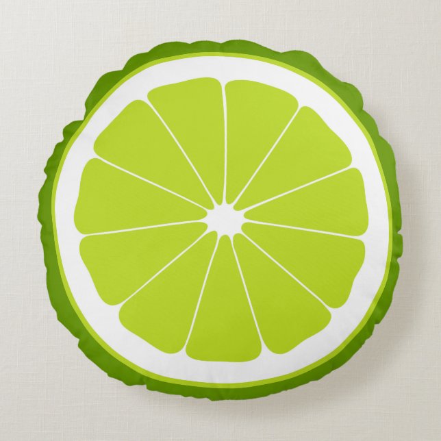 Slice Of Lime Round Pillow (Front)