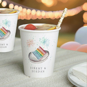 Slice of Love Personalized Couples Paper Cups