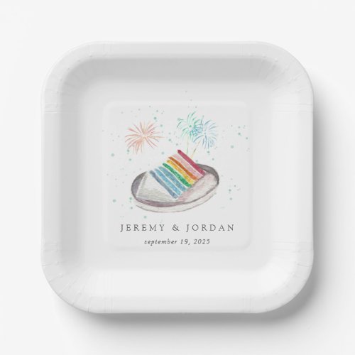 Slice of Love Personalized Couples Paper Plates