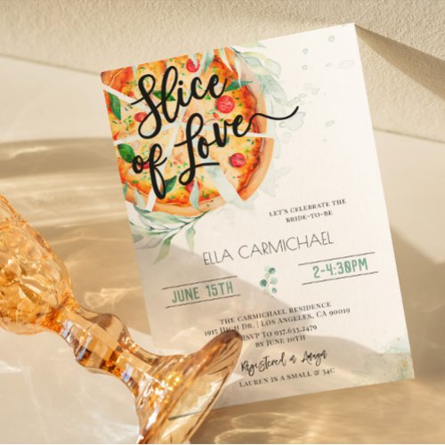 Slice of Love Pizza Bridal Shower Invitation