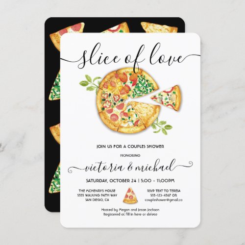 Slice of Love Pizza Party Shower Invitation