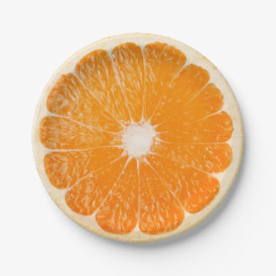 Slice of orange paper plates