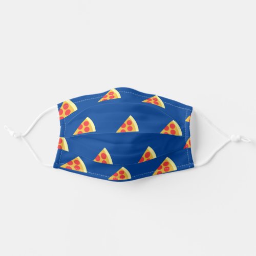 Slice of Pepperoni Pizza on Bright Blue Adult Cloth Face Mask