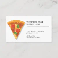 Fun Pizza Pie Pattern, Premium Printed store Business Card for Pizza Restaurants