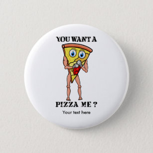 Slice of Pizza Wearing Boxing Gloves Button