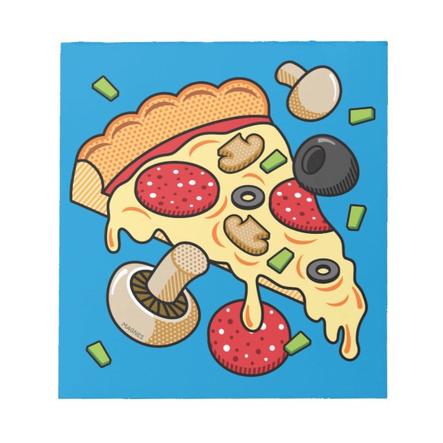 Slice of Pizza with Toppings Notepad (Front)
