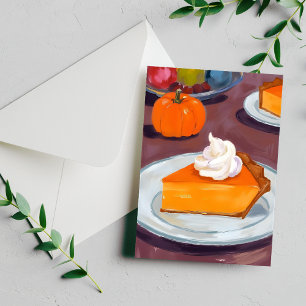 Slice of Pumpkin Pie Happy Thanksgiving Holiday Postcard