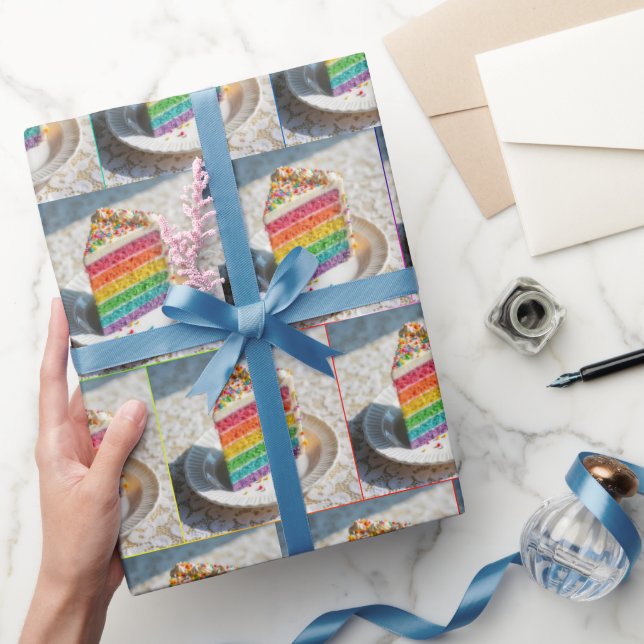 Slice of Rainbow Cake Wrapping Paper (Gifting)