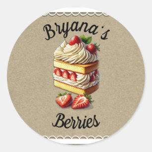 Slice of Strawberry Shortcake Strawberries  Classic Round Sticker