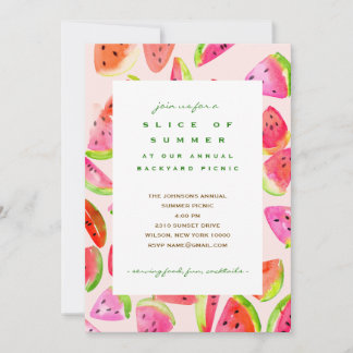 Slice of Summer Watermelon Party Invitation
