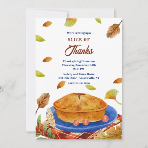 Slice of Thanks Thanksgiving Invitations