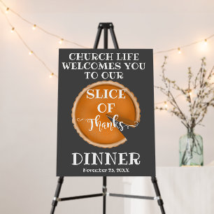Slice of Thanksgiving Dinner Welcome Goodbye Sign