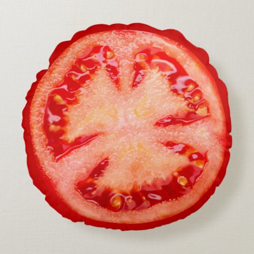 Slice Of Tomato Round Pillow