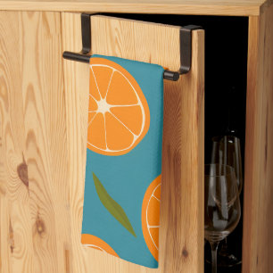 Slice Oranges Pattern Background Kitchen Towel