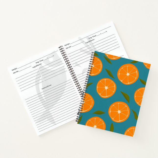 Slice Oranges Pattern Background Notebook (Inside)