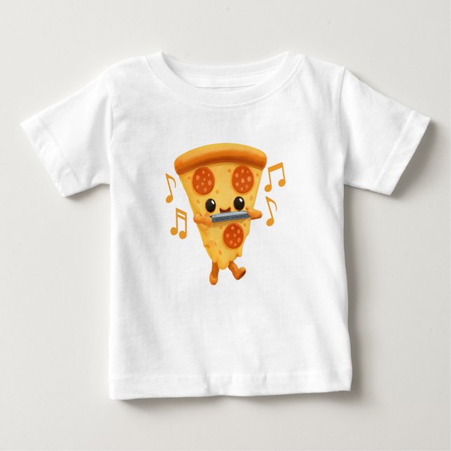 Slice Playing a Harmonica Cute Baby T-Shirt (Front)