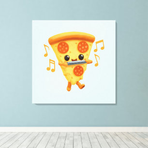 Slice Playing a Harmonica Cute Canvas Print