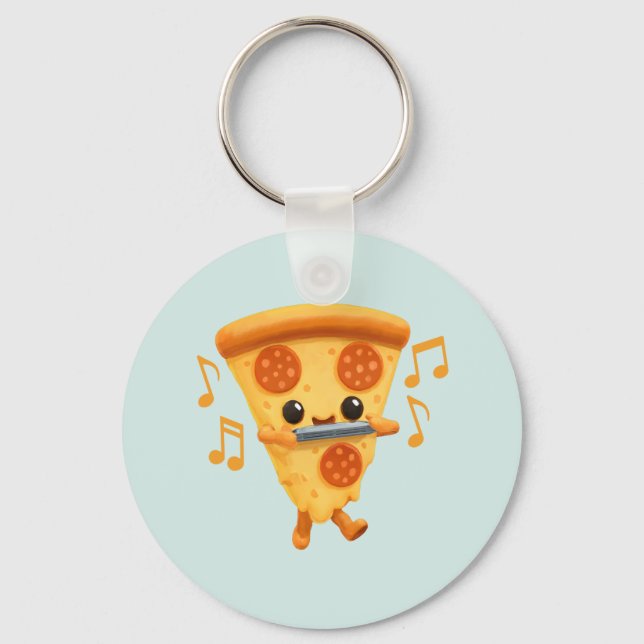 Slice Playing a Harmonica Cute Keychain (Front)
