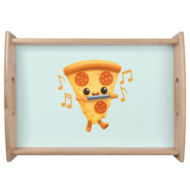 Slice Playing a Harmonica Cute Serving Tray (Front)