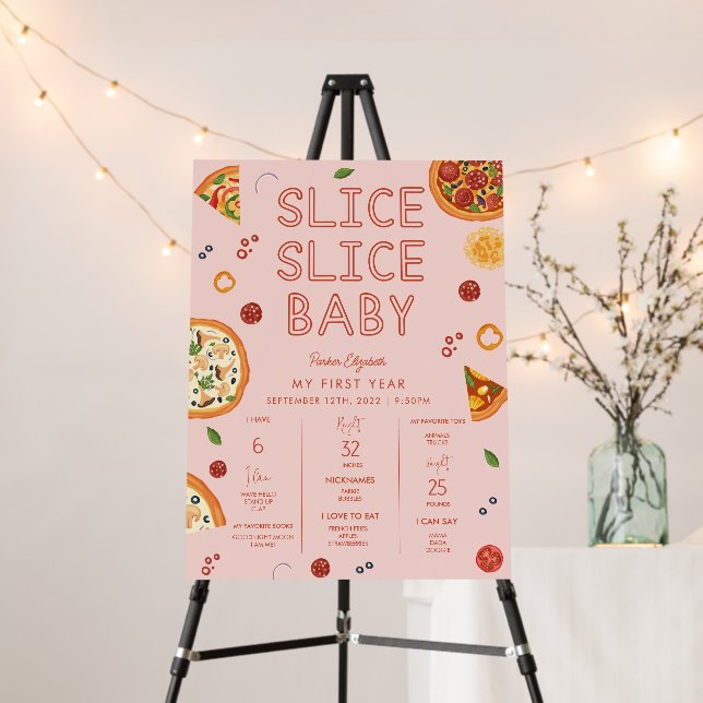 Slice Slice Baby First Birthday Milestone Foam Board (In Situ (Stand))