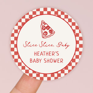 Slice Slice Baby Italian Pizza Baby Shower Favor Classic Round Sticker