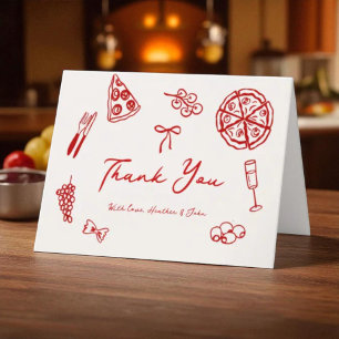 Slice Slice Baby Italian Pizza Baby Shower Letterpress Thank You Card