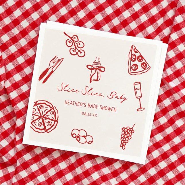 Slice Slice Baby Italian Pizza Baby Shower Napkins (Creator Uploaded)