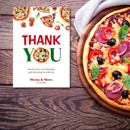 Slice slice baby Italian pizza baby shower Thank You Card