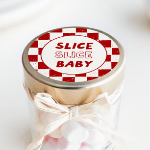 Slice Slice Baby Italian Red Checkered Classic Round Sticker