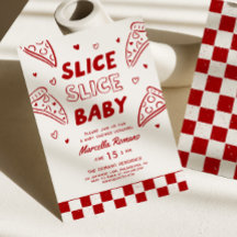 Slice Slice Baby Italian Red Pizza Baby Shower