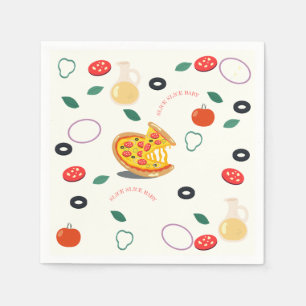 Slice Slice Baby Modern Pizza Birthday party Napkins