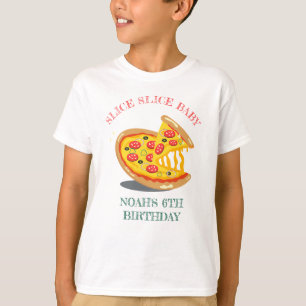 Slice Slice Baby Modern Pizza Birthday party T-Shirt