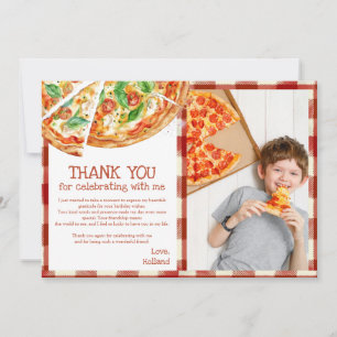Slice Slice Baby Modern Pizza Birthday Thank You C Card