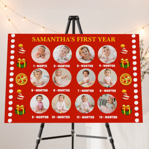 Slice Slice Baby Pizza 1st Birthday Milestone Foam Board
