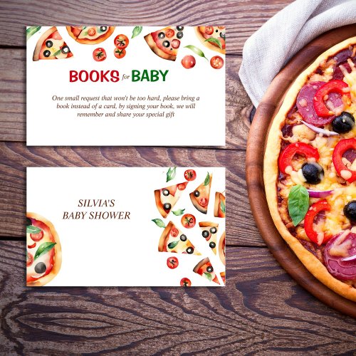 Slice slice baby pizza baby shower books request enclosure card