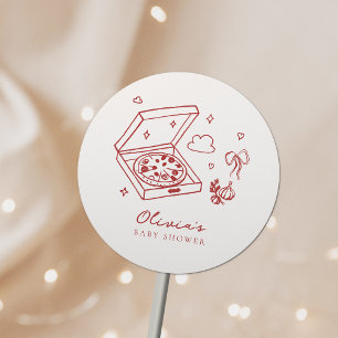 Slice Slice Baby Pizza Baby Shower Classic Round Sticker