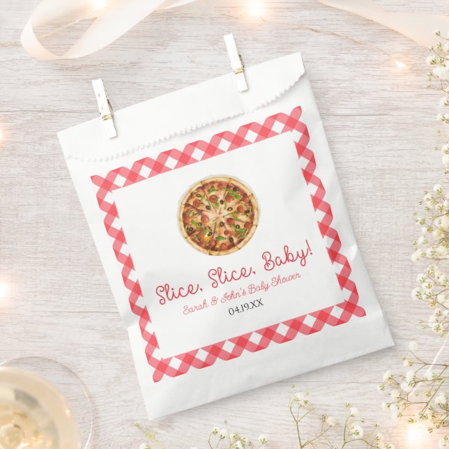 Slice, Slice, Baby! Pizza Baby Shower Favor Bag (Clipped)