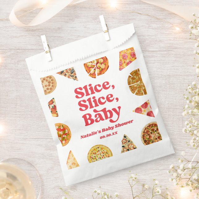 Slice, Slice, Baby! Pizza Baby Shower Favor Bag (Clipped)