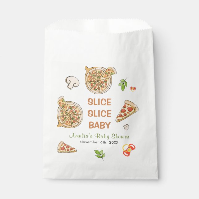 Slice Slice Baby Pizza Baby Shower Favor Bag (Front)