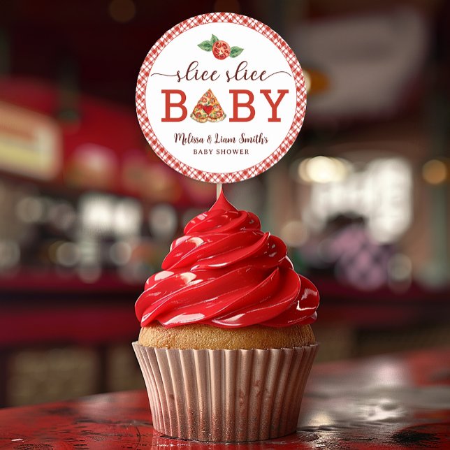 Slice Slice Baby Pizza Baby Shower Favor Sticker – (Slice Slice Baby Sticker Favor)