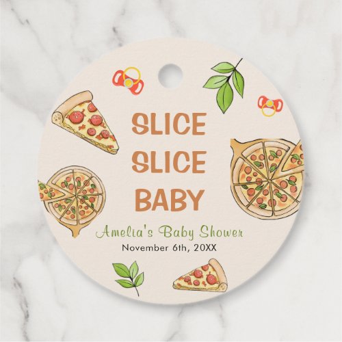 Slice Slice Baby Pizza Baby Shower Favor Tags