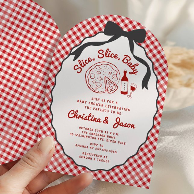 Slice Slice Baby Pizza Baby Shower Invitation (Creator Uploaded)