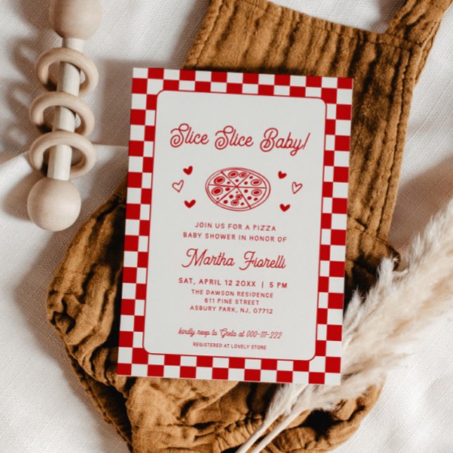 Slice Slice Baby Pizza Baby Shower Invitation (Creator Uploaded)