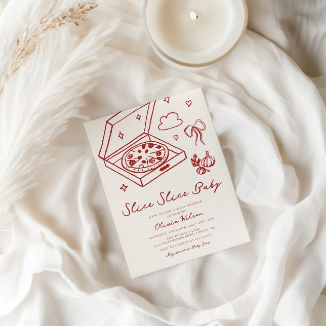 Slice Slice Baby Pizza Baby Shower Invitation (Creator Uploaded)