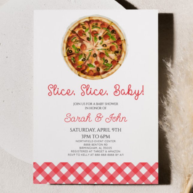 Slice, Slice, Baby! Pizza Baby Shower Invitation (Creator Uploaded)