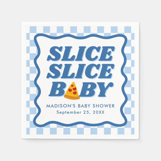 Slice Slice Baby Pizza Baby Shower Napkins (Front)
