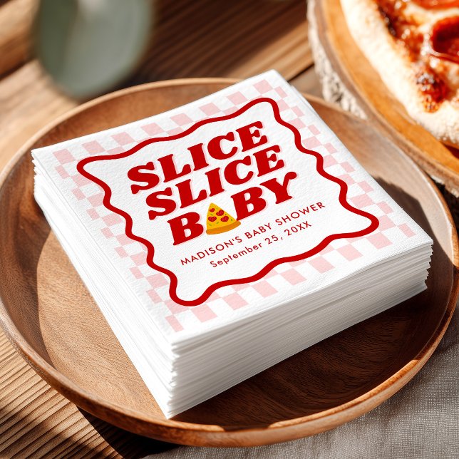 Slice Slice Baby Pizza Baby Shower Napkins (Creator Uploaded)